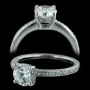 Ritani Ring 12QQ1: Classic platinum diamond engagement ring from the Endless Love collection. The ring is priced as a semi mounting and is used for a 1/2ct center stone and larger. The ring is set with .24ct of diamonds and is 1.8mm in width. Claw prongs available. Ritani Ring 12QQ1 jewelry