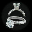 Item 134PO1 - This beautiful Platinum and Diamond engagement ring mounting is by Michael B and is from his Crown Lace Collection. The mounting contains .72ct. total weight in diamonds and has a 3.2m shank.  The engagement ring will hold a 2.30ct. round stone. The ring is a size 6.
