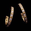 A graceful set of 20kt gold and diamond hoop earrings 1/2"width and 1/16" wide by Cathy Carmendy. A marvelous pair of earrings. 