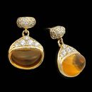 Michael Bondanza 18k yg pave Bean Citrine drop earrings.  There are .32ctw of pave diamonds with 3ctw citrines.  