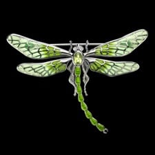 Nicole Barr green dragonfly brooch pendant