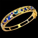 A pretty blue and teal color enamel 18k gold art nouveau bracelet. There are 8 round diamonds on this bracelet. The total carat weight of the diamonds is 0.28tcw.