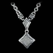 Ladies sterling silver diamond, .13ctw enhancer from Scott Kay Sterling, with 25 signature chain and toggle 16