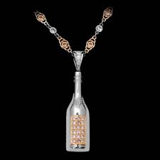 A beautiful and unique piece of art: This Michael Beaudry pendant suspends a fancy pink Ninente bottle with .25ctw in fancy pink diamonds. Call for price and availability.
