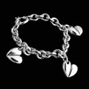 Hearts for Her Bracelet 14E4: Sterling silver Kieselstein-Cord baby heart charm bracelet. Hearts for Her Bracelet 14E4 jewelry