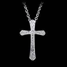 Honora 18kt white gold and diamond cross pendant set with .28ctw in diamonds.The diamonds are VS in clarity and G-H in color.