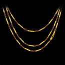 Gurhan Necklace 154GG3: 24kt gold Gurhan necklace with hammered gold tubes and ruby beads. Gurhan Necklace 154GG3 jewelry