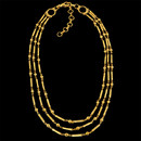 Gurhan Necklace 156GG3: 24kt gold three strand necklace from Gurhan. 3.5mm gold balls with lobster clasp. Gurhan Necklace 156GG3 jewelry