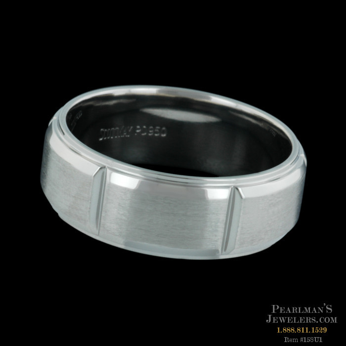 Scott Kay for Men Mens V cut Platinum wedding ring