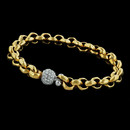 Damiani Bracelet 15F4: 18kt yellow gold link bracelet featuring pave' ball clasp, designed by Damiani. Damiani Bracelet 15F4 jewelry