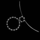 Peter Storm Necklace 15I3: A wonderful piece by Peter Storm. This piece measures 1 1/8 inches in length and is suspended from a 15 inch chocker wire. The pendant is made in 18kt white gold and set with .45ctw of diamonds. The bottom ring jiggles as you move. Peter Storm Necklace 15I3 jewelry