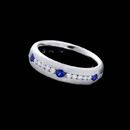 Whitney Boin Post Platinum 5mm eternity wedding band with .45ctw diamond and .48ctw sapphire. This ring can be made using ruby and pink sapphire.  Also available are all white diamonds and natural fancy colored diamonds. Really beautiful piece.  Made in America.
