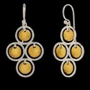 Lush sterling silver chandelier earrings 'kissed' with 24k yellow gold. These earrings dangle 1.60 inches and are 2mm wide.