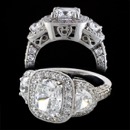 Probably the best value of any of our collection. This platinum ring is set with .60ct of VS F-G ideal cut rounds. Center and side diamonds not included. The side diamond size and weights will vary depending on the size of the center diamond used. This piece must be priced in two phases. Made in the USA