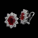 These gorgeous platinum earrings from the Pearlman's Collection feature 4.65cts. in red rubies framed by 2.77cts. in diamonds.