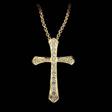 Honora 18kt yellow gold and diamond cross pendant set with .45ctw in diamonds.