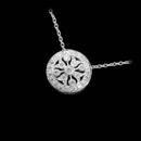 This simply stunning 18kt white gold Beverley K. pendant shines and shimmers with .18ctw in diamonds.The pendant measures 10mm in diameter.