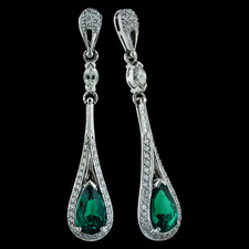 Emerald Drop Earrings from Durnell. 2.07tw stunning PS emeralds, in an elegant drop. Ultra fine teardrop shaped mounting gives the feel of a luscious green emerald liquid drip stretched to the limit.