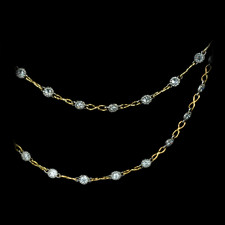 Bridget Durnell Vintage Link, Milgrained bezel diamond chain, 18ky & plat