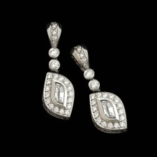 A hot pair of handmade platinum earrings by Beaudry. The set contains .37ctw of 