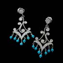 Cathy Carmendy platinum and diamond moulin chandelier earrings with turquoise and .68ctw. in diamonds.