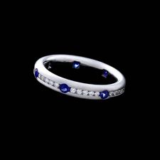 Partner diamond and sapphire 3.5mm wedding band
