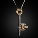 This glamours key pendant is sure to unlock its way into your heart. Featuring diamonds down the stem, all with 0.184 ct and g-h color. One single diamond on the ward of the key, and lets not forget the eye popping (0.03ct) opal to pull it all together.   