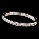 The finest Venetian Channel Set band made in 18kt white gold. These rings are made using the Swiss extrusion method of manufacturing and are extremely tough. This 1.65mm wide band is micro channel set with an impressive .40ct of F-G, VS+, Ideal cut melee. Available in platinum and rose gold. Made in the USA!!