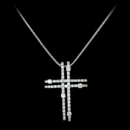 Damiani Necklace 18F3: Large 18kt white gold San Lorenzo diamond cross on 17" chain, designed by Damiani. The cross is set with .83ct of diamonds and measures 1 1/4 inch in length. Damiani Necklace 18F3 jewelry