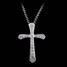 Honora 18kt white gold and diamond cross pendant set with .45ctw in diamonds.