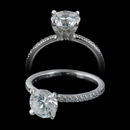 Michael B. ladies platinum Petite Princess engagement ring set with 44 diamonds totaling .33cts, the center stone is not included. The ring is 2.0mm in width. The diamonds are VVS, E, ideal cut quality diamonds. The very best of the micro pave settings made. Needs a diamond from 1/2ct and up.