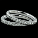 SOLO set eternity wedding band in platinum by Durnell.  Includes hearts and arrows round brilliant cut diamonds weighing .72ctw. Priced individually.