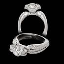 Beautiful and intricate platinum Alex Soldier engagement ring featuring 11 diamonds. Center diamond not included. Also available in 18k white gold.