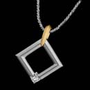 Steven Kretchmer platinum and 20kt yellow gold tension setting pendant with a .24ct princess set stone.  Priced without diamond.