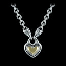 Scott Kay Sterling Necklace 20U3: Scott Kay Sterling ladies ss/18kt baby heart with baby toggle necklace. Scott Kay Sterling Necklace 20U3 jewelry