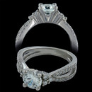 This beautiful contemporary mounting is shown in 19kt white gold.  The mounting contains .28ct. total weight in diamonds. 