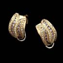 Damiani Earring 21F2: Soft light: These beautiful Damiani earrings glow in 18kt yellow gold. 1.67ctw in cognac diamonds. Damiani Earring 21F2 jewelry