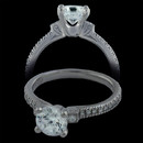 This beautiful 19kt white gold engagement ring by Scott Kay contains 0.18ct. total weight in pave' set diamonds. The pricing does not include the center diamond. We have a size 6.75 instock