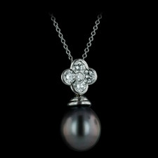 This is a gorgeous platinum, 16 inch, .57ctw diamond and 11mm Tahitian Black Pearl necklace. Designed by Gumuchian.