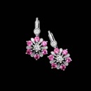 Beverley K 18kt white gold  Pink Sapphire and Diamond drop earrings.  This eye catching design can also be made with blue or yellow sapphires.  The earrings are 14mm x 7mm and contain .13ct total weight in diamonds and .41ct. total weight in pink sapphires.  Pretty!!
