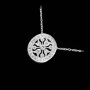 This delicate and beautiful 18k white gold Beverley K. pendant features an intricate web of .26ctw in diamonds.