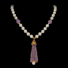 Robert Golden Gold amethyst pearl necklace