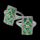 This bold Beverley K ring makes quite the statement with a total Emerald stone weight of 1.04Kt! The diamond weight is .44Kt. This is featured in 18Kt white gold, but is available in yellow gold and platinum. Alternative stones can be ordered as well. 