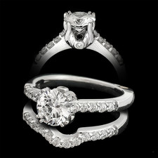 A. Jaffe Ring - A pretty pave engagement ring from signature collection. The ring is 18kt. white gold and is set with .28ct of diamonds and is shown with a 1.0ct diamond which is not included. A best  :  engagement 18kt gold diamond