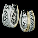 Hearts for Her Earring 23U2: Ladies sterling silver and 18k yellow gold reversible medium taper hoop basketweave Scott Kay Sterling earrings. Both beautiful and versatile. Hearts for Her Earring 23U2 jewelry