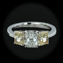 Item 247CO1 - This Daniel K three stone diamond engagement ring has a 1.14ct Radiant Cut Diamond FSI1, certified by GIA, set in handmade Platinum band. The Radiant side stones weight 1.65ct total weight, and are both certified by GIA.
Size 6.75.