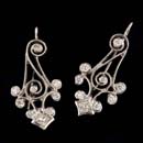 Cathy Carmendy's stunning platinum French Lace diamond earrings. The earrings are set with  .80 ctw in high quality diamonds. These are beautiful on. They are all about motion and light.