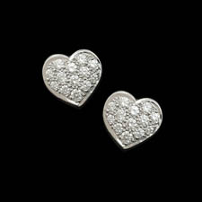 18kt white gold diamond hearts pierced earrings. The set contains 26 diamonds weighing .55ct. Pretty!