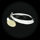 Item 254CO1 - Sterling Silver with 18kt yellow gold accent 'Tusk' ring by Robert Lee Morris. Ring size 6.75