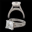 Gumuchian Ring 25J1: Gumuchian's award-winning platinum "Eiffel Tower" engagement ring, set with 94 round diamonds, .70ctw. Mounting only. Diamond pave prongs not shown. This ring should have a 2.0+ carat diamond. Gumuchian Ring 25J1 jewelry